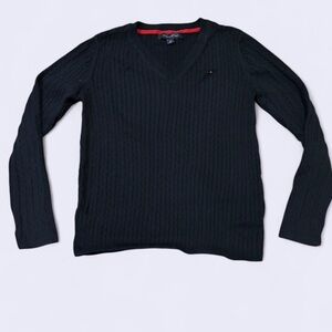 Tommy Hilfiger Black V-Neck Sweater